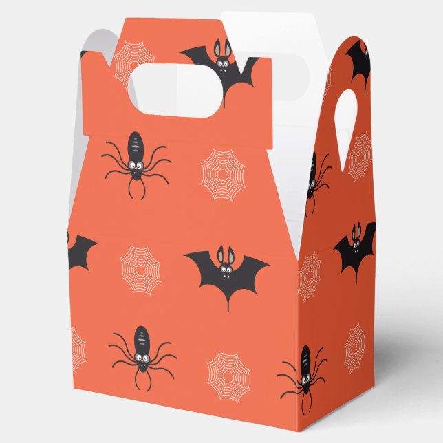 Halloweenspinder, fladdermus & cobweb mönster presentaskar (Öppnad)