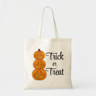Halloweenstack med halloweenpumpor tygkasse