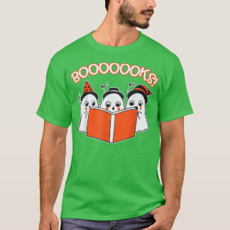 HalloweenT Kids Småbarn Ghost Reading Bok Bookwor T Shirt
