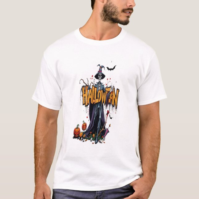 halloweentemaa graffiti konst halloween cool t shirt (Framsida)