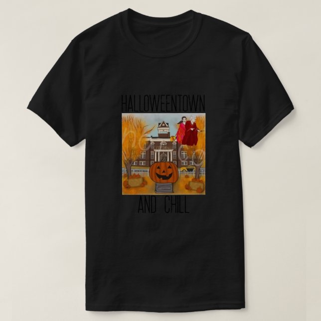Halloweentown och Chill Pumpkin Classic T Shirt (Design framsida)