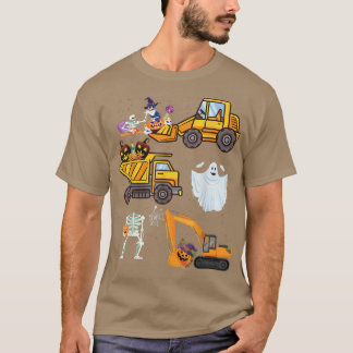 HalloweenTruck Crane Construction Pumpkin Hunting T Shirt