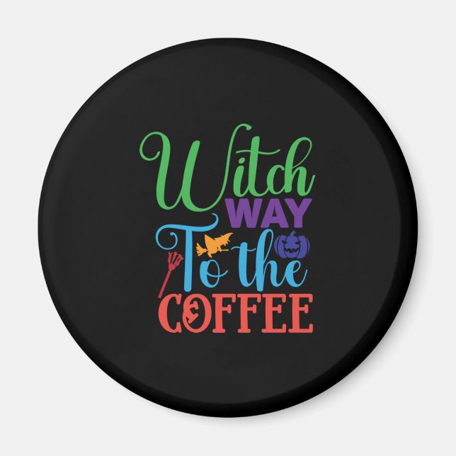 Halloweenvägen till kaffet magnet (Framsidan)