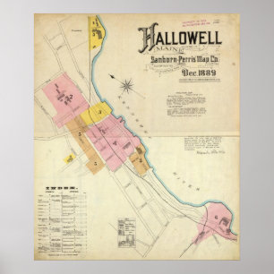 Hallowell, Kennebec County och Maine Poster