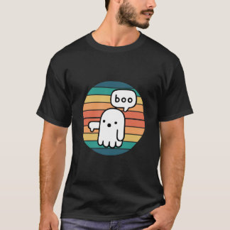 Hallowen Boo - Retro Sunset - Ghost Thumbs Down T Shirt