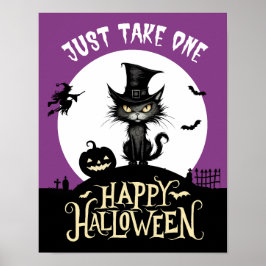 Hallowen Candy Black cat ta bara ett porrtecken Poster