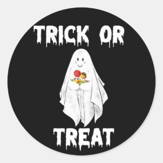 Hallowen Funny White Ghost Runt Klistermärke