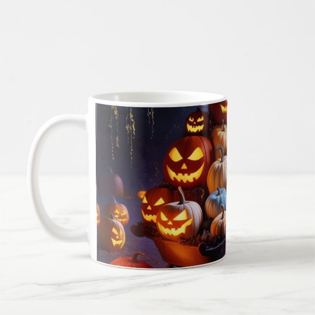 Hallowen Ghoarly fantasy dinosaur. Kaffe Mugg (Vänster)