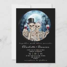Hallowen Gothic Döskallars Tarot Älskare Bröllop Inbjudningar