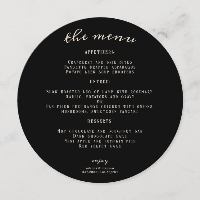 Hallowen Gothic Döskallars Tarot Älskare Bröllop Meny (Framsida)