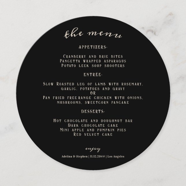 Hallowen Gothic Döskallars Tarot Älskare Bröllop Meny (Framsida)