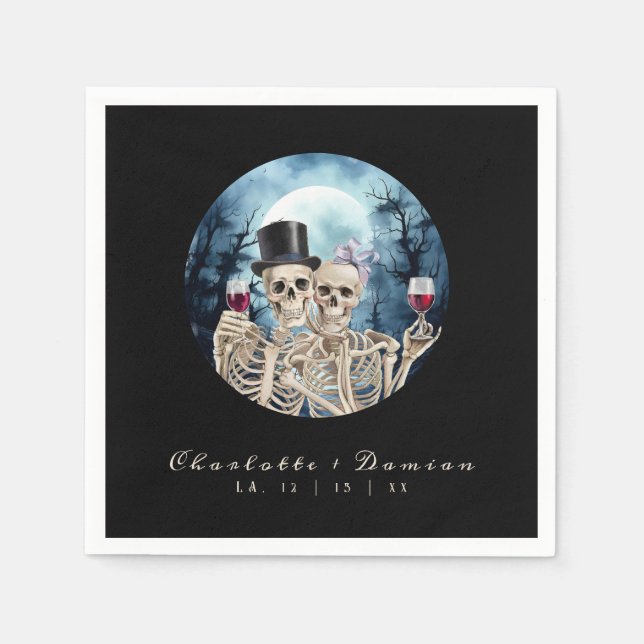 Hallowen Gothic Döskallars Tarot Älskare Bröllop Pappersservett (Framsidan)