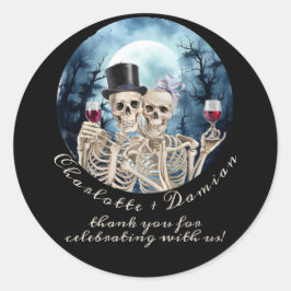 Hallowen Gothic Döskallars Tarot Älskare Bröllop Runt Klistermärke