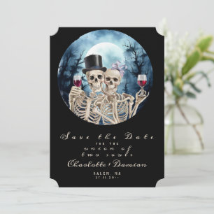 Hallowen Gothic Döskallars Tarot Älskare Bröllop Spara Datumet
