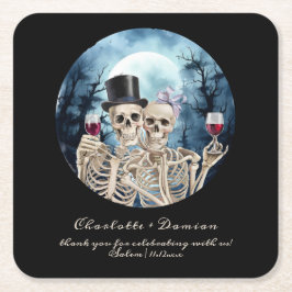 Hallowen Gothic Döskallars Tarot Älskare Bröllop Underlägg Papper Kvadrat