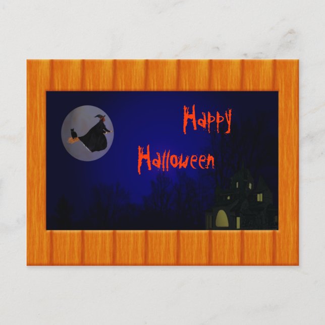 Hallowen häxavykort vykort (Framsida)