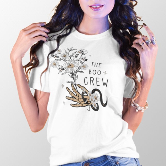 HALLOWETEN BOO CREW BOUQUET OF DÖSKALLARS & FLOWER T SHIRT (Skapare uppladdad)