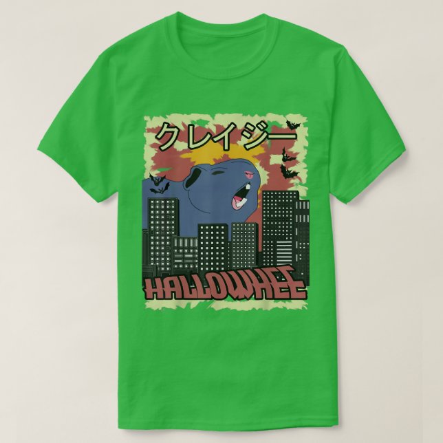 Hallowhee Guinea Pig Zilla Cavy Cavia Halloween  T Shirt (Design framsida)