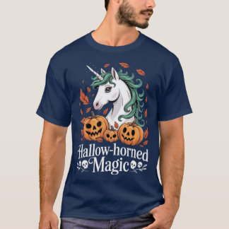 HallowHorned Magic Spooky Halloween Unicorn retro T Shirt