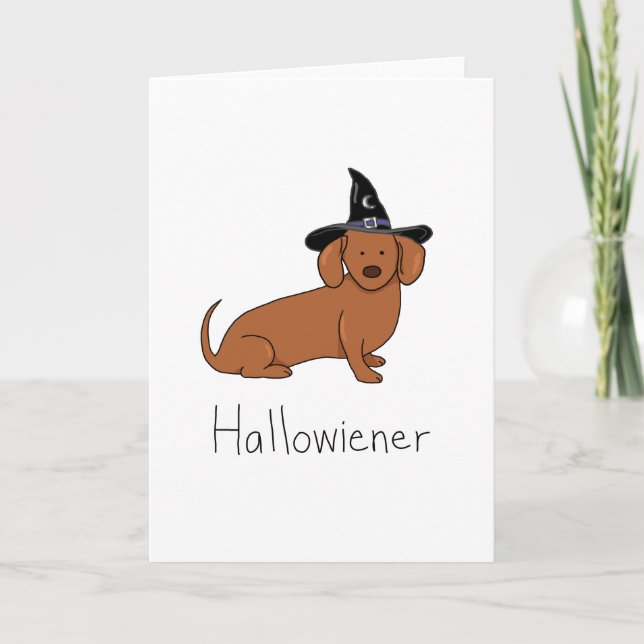 Hallowiener - Halloween Wienerhund (taxen) Kort (Framsida)