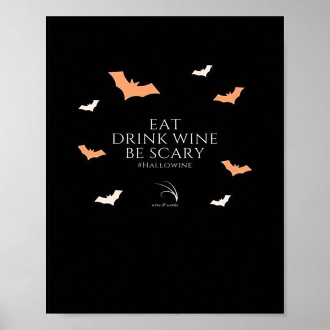 Hallowine Halloween-citat Ät Drick Poster (Framsidan)