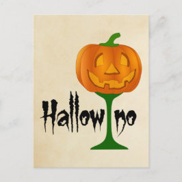 Hallowino Pumpa Vin Glas Halloween Vykort