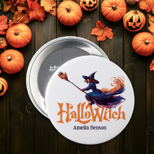 HalloWitch Colorful Witch Illustration Halloween Knapp
