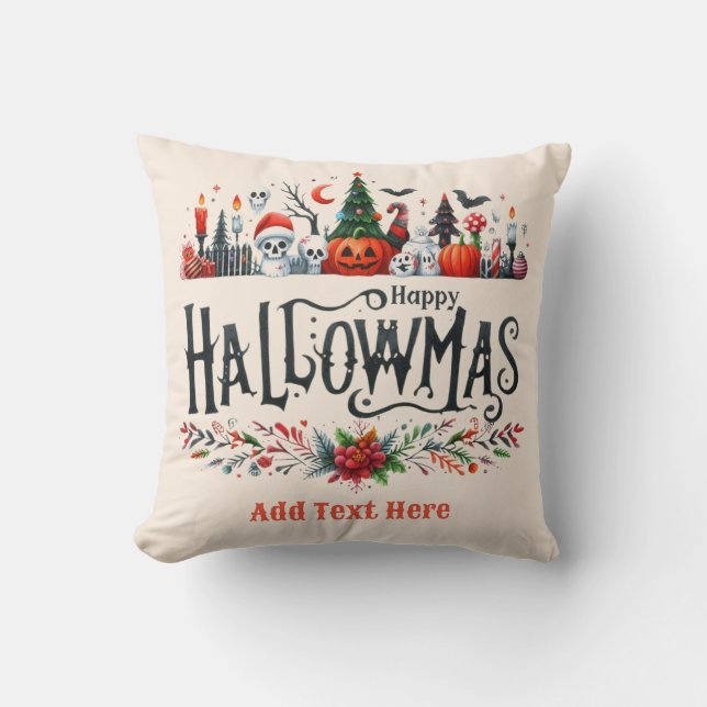 Hallowmas DECOR Halloween jul Mashup Kudde (Framsida)