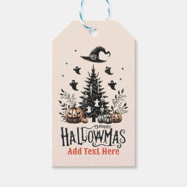 Hallowmas Halloween jul Mashup Presentetikett (Framsidan)