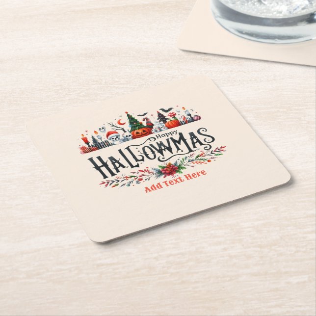 Hallowmas Halloween jul Mashup Underlägg Papper Kvadrat (Vinklad)