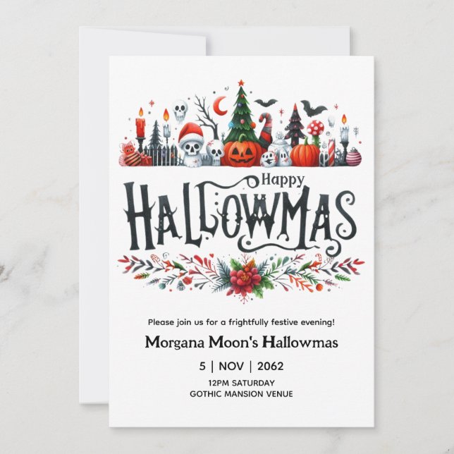 Hallowmas-inbjudningar Halloween-julstämning Inbjudningar (Framsida)