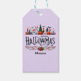 Hallowmas presenttaggar Halloween jul Mashup Presentetikett
