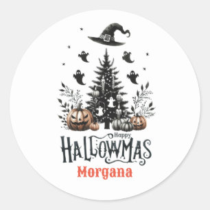 Hallowmas Stickers Halloween jul Mashup Runt Klistermärke