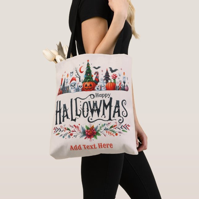 Hallowmas Totes Halloween jul Mashup Tygkasse (Närbild)