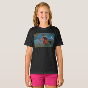 Hallowo'en Witch & Black Cat på Halloween-natten T Shirt