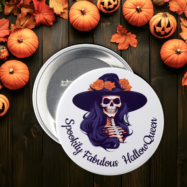 HallowQueen Witch Illustration Halloween Knapp (HallowQueen Witch Illustration Halloween Button)