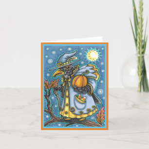 HALLOWS KVÄLL BLACKBIRD WIZARD, HALLOWEEN RAVEN HELGKORT