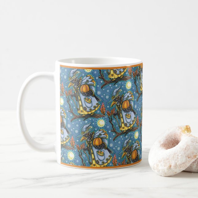 HALLOWS KVÄLL BLACKBIRD WIZARD, HALLOWEEN RAVEN KAFFEMUGG (Med munk)
