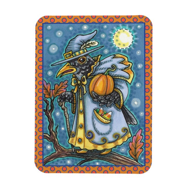 HALLOWS KVÄLL BLACKBIRD WIZARD, HALLOWEEN RAVEN MAGNET (Vertikal)