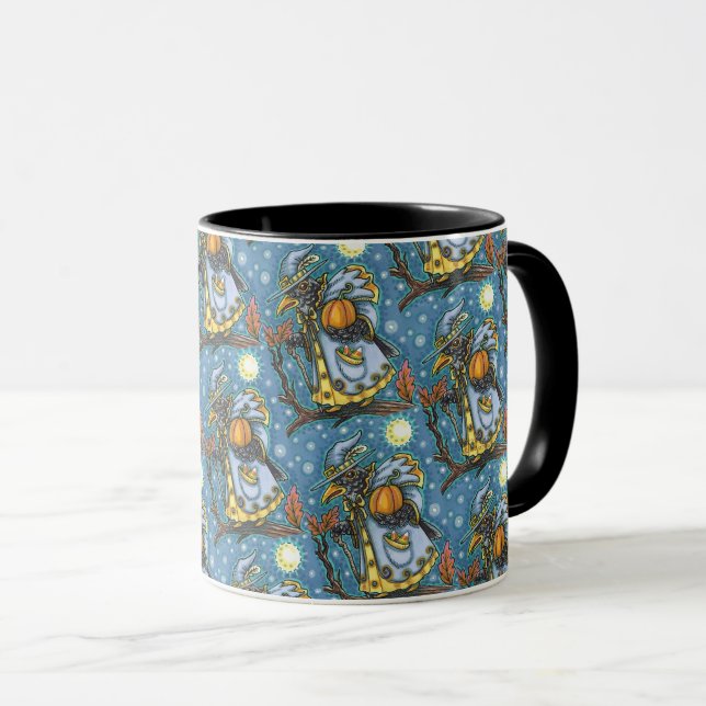 HALLOWS KVÄLL BLACKBIRD WIZARD, HALLOWEEN RAVEN MUGG (Framsida höger)
