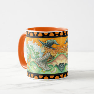 HALLOWS KVÄLL WITCH AND HORSE COMBO MUGG Black Ora