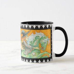 HALLOWS KVÄLL WITCH AND HORSE COMBO MUGG Spegel Im