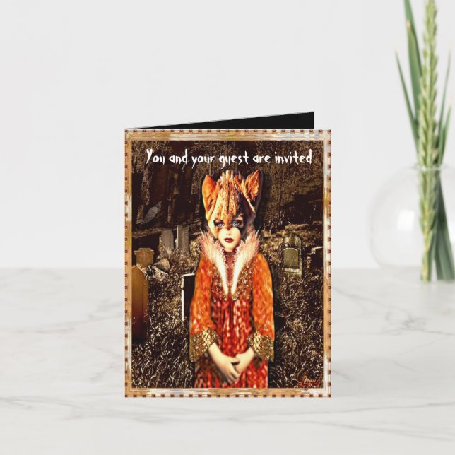 Hallows speciell Halloween vikt inbjudan för kväll (Framsida)