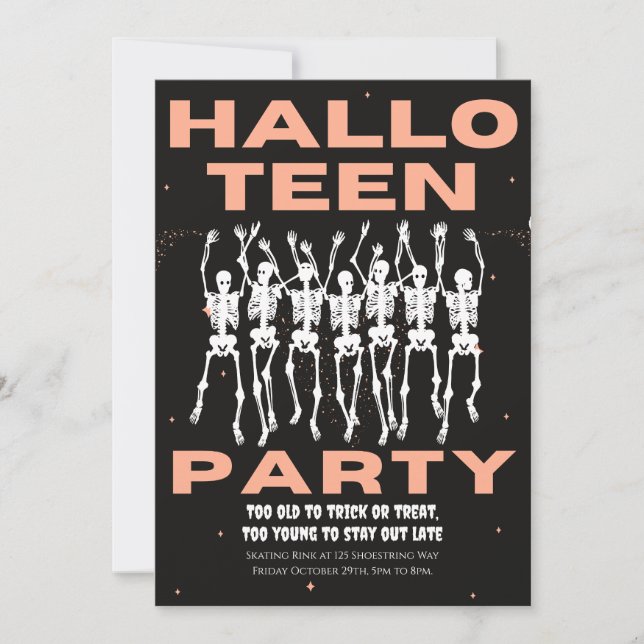 HallowTeen Party, Halloween fest för Tonåringar Inbjudningar (Framsida)