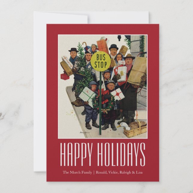 Hållplats på jul julkort (Framsida)