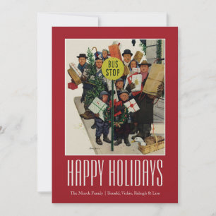 Hållplats på jul julkort