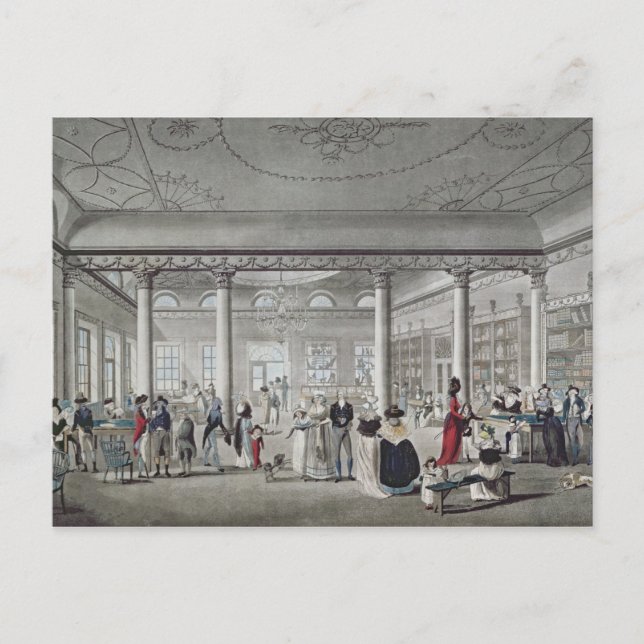 Hall's Bibliotek vid Margate, 1789 Vykort (Framsida)