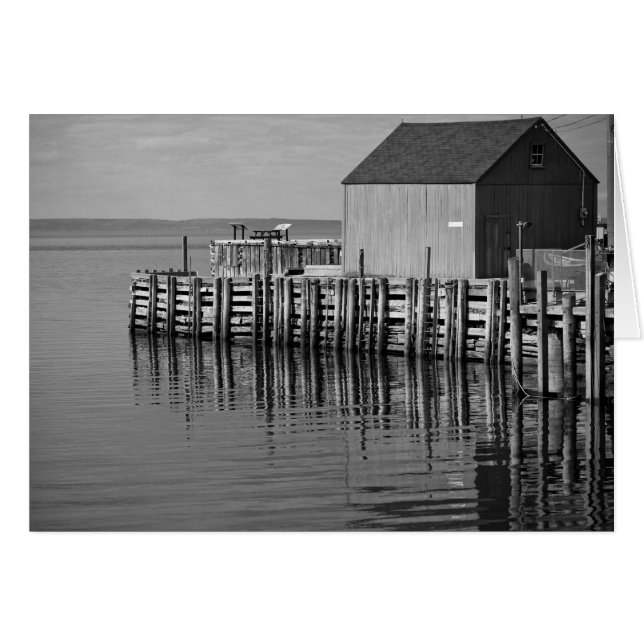 Halls hamnpartkort (B&W) Hälsningskort (Framsidan Horizontal)