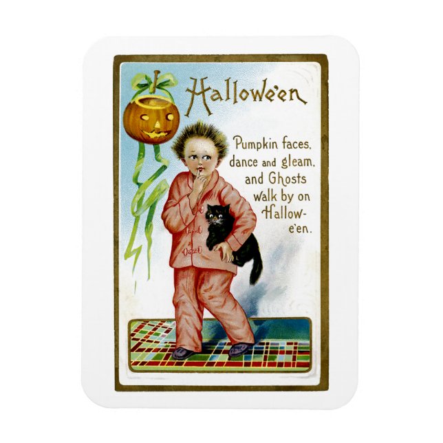 Hallskulden Pumpkin Ansikte Magnet (Vertikal)
