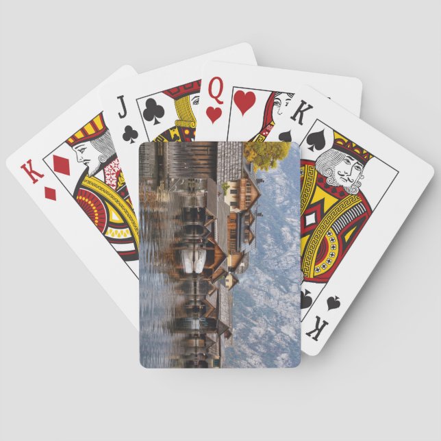 Hallstatt Austria Boathouses på Sjö Casinokort (Baksidan)